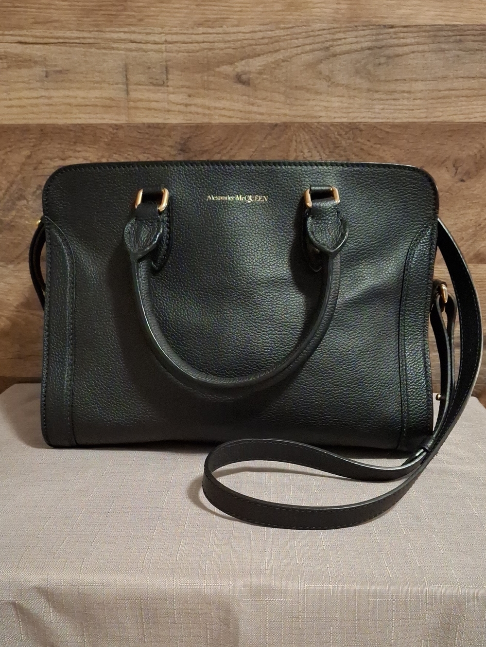 Alexander McQueen Black Leather Satchel